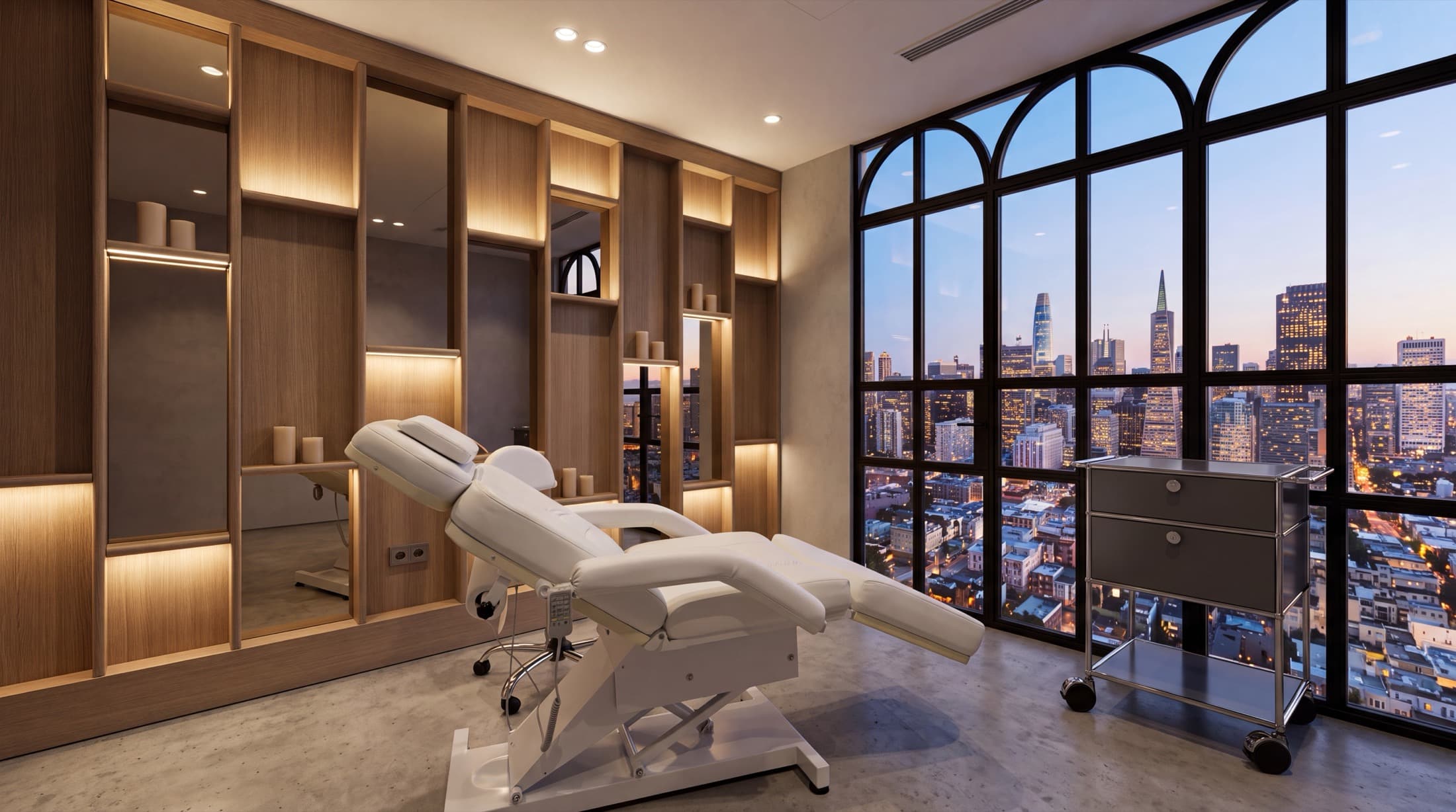 Eternal private clinical suite overlooking the San Francisco skyline